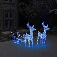 VidaXL Kerstversiering rendieren en slee 160 led's 130 cm acryl - thumbnail