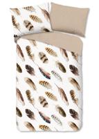 Good Morning Dekbedovertrek "veren" - Zand - (140x200 cm) - Katoen - thumbnail