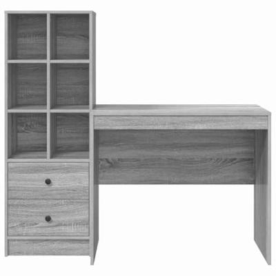Bureau met lade 2 pcs Grijs Sonoma