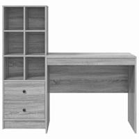 Bureau met lade 2 pcs Grijs Sonoma - thumbnail