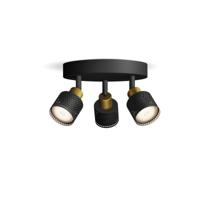 Philips Niall 8720169300156 Plafondspot GU10 Zwart, Goud - thumbnail