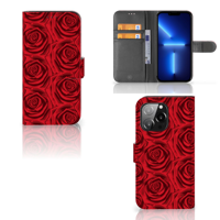 iPhone 13 Pro Hoesje Red Roses | Portemonnee hoesje - thumbnail