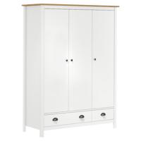 Kledingkast Hill 3 deuren 127x50x170 cm massief grenenhout wit - thumbnail