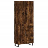 Hoge kast 69,5x34x180 cm bewerkt hout gerookt eikenkleurig - thumbnail