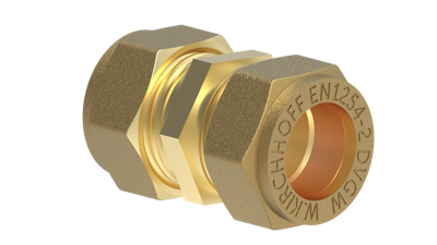 Kirchhoff Messing aansluitstuk, blank, 18 mm, klemkoppeling voor koperen buis - 989454417