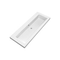 Brauer Solar Medium Wastafel - 120 cm - met 1 Spoelbak en 0 Kraangaten - Mineraalmarmer Mat Wit - thumbnail