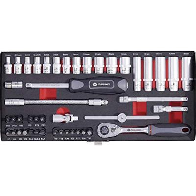 TOOLCRAFT 826386 Dopsleutelset Metrisch 1/4 (6.3 mm) 45-delig