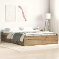 Bedframe zonder matras spaanplaat artisanaal eikenkleurig - thumbnail