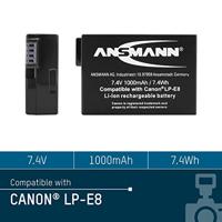 Ansmann A-Can LPE8 Camera-accu Vervangt originele accu LP-E8 7.4 V 1000 mAh - thumbnail