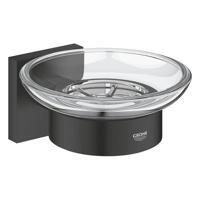 GROHE Start Cube Zeepschaal - met houder - glas - mat zwart 410962430 - thumbnail