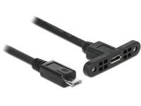 Delock USB-kabel USB 2.0 USB-micro-B stekker, USB-micro-B bus 0.25 m Zwart 85245 - thumbnail