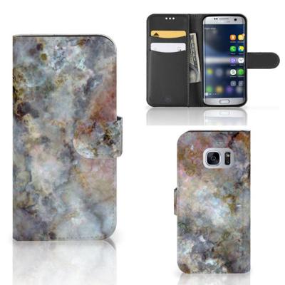 Samsung Galaxy S7 | Bookcase | Marmer Grijs