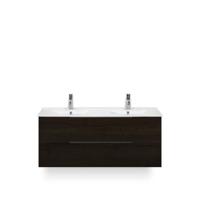 Seville Badmeubelset 120 cm - 2 laden Black Oak Edge greep - Wastafel Enjoy Dubbel - thumbnail