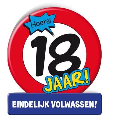 Wenskaart Verkeersbord 18 Jaar
