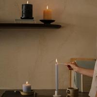 Kaars rustiek 80/110 mm zwart Spaas - Spaas - thumbnail