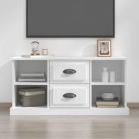Tv-meubel 99,5x35,5x48 cm bewerkt hout wit - thumbnail