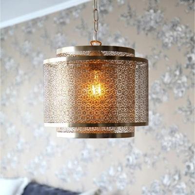 Hanglamp goud By Rydens &apos;Hermine&apos; E27 fitting led lamp 34 cm