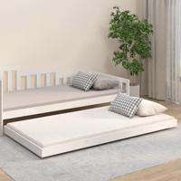 Bedframe zonder matras massief grenenhout wit 90x200 cm - thumbnail