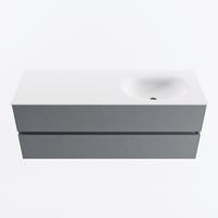 MONDIAZ VICA 130cm badmeubel onderkast Plata 2 lades. Wastafel MOON rechts 1 kraangat, kleur Talc. - thumbnail