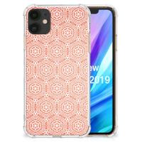 Apple iPhone 11 Doorzichtige Silicone Hoesje Pattern Orange - thumbnail
