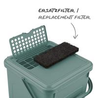 Rotho bio afvalemmer + actief koolfilter 9l mistletoe groen - thumbnail