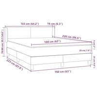 Boxspring met matras fluweel donkergrijs 160x220 cm - thumbnail