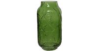 Groene Vazen/bloemenvazen Bladerenmotief 4 Liter Van Glas 14 X 27 Cm - Vazen - thumbnail