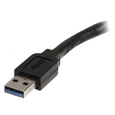 StarTech.com 5,0 m actieve USB 3.0 verlengkabel met AC-voedingsadapter - afgeschermd - mannelijk naar vrouwelijk USB USB 3.1 Gen 1 Type A (5 Gbps) extender (USB3AAEXT5M)