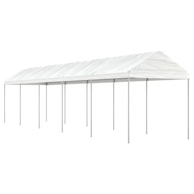 Prieel met dak 11,15x2,28x2,69 m polyetheen wit