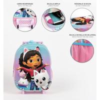 3D-schoolrugzak met Wielen Gabby's Dollhouse Roze 25,0 x 31,0 x 10,0 cm - thumbnail
