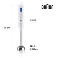 Braun HB101AI-MQ10.201MWH Staafmixer 450 W BPA-vrij, Met hakmolenopzet Wit - thumbnail