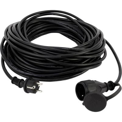 REV Verlengkabel voor buiten, waterdicht 25 m, 3680 W, H05RR-F, zwart