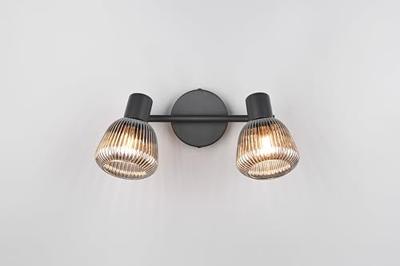 Trio Dubbele plafondlampTarifa met geribbeld glas - 862800232