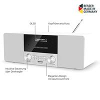 TechniSat Digitradio 4 Stereo DAB Radio (Dab+, Fm, Bluetooth, Hoofdtelefoonaansluiting, Aux-Ingang, Wekker, Oled-Display, 20 Watt Rms, Elac Luidspreker) Wit - thumbnail