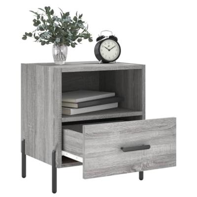 Nachtkastjes 2 st 40x35x47,5 cm bewerkt hout grijs sonoma eiken