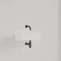 Fontein Gliss Design Nano 36x18x9 cm Zonder Kraangat Links Mat Wit - thumbnail