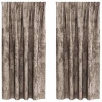VidaXL Velvet gordijnen 2 pcs cappuccino 175 x 140 cm fluweel - thumbnail