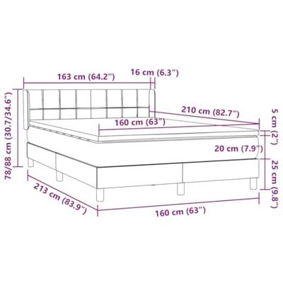 Boxspring met matras fluweel zwart 160x210 cm