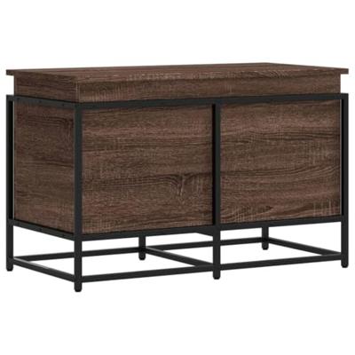 Opbergbox met deksel 80x40x51,5 cm bewerkt hout bruin eiken