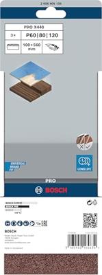 Bosch Accessories 2608606128 Schuurbandset Korrelgrootte (num) 60, 80, 100 (l x b) 560 mm x 100 mm 1 set(s)