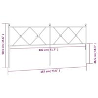 Hoofdbord 180 cm metaal wit - thumbnail