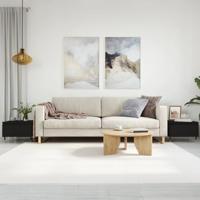 Salontafels 2 st 50x46x35 cm bewerkt hout zwart - thumbnail