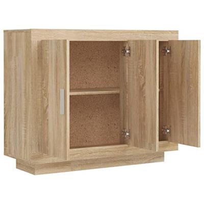 Dressoir 92x35x75 cm bewerkt hout sonoma eikenkleurig Dressoir 92x35x75 cm bewerkt hout sonoma eikenkleurig
