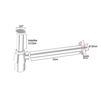 Bekersifon Boss & Wessing 5/4 33 cm Met Plug en Ketting Boss & Wessing