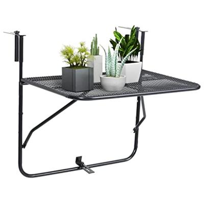 VidaXL Balkontafel 60x40 cm staal zwart
