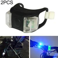 2 stks buiten nacht silicone voorzichtigheid lamp fiets licht mountainbike decoratie veiligheidswaarschuwing licht achterlicht (zwart) - thumbnail