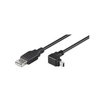Goobay 93971 USB 2.0 naar 90 graden USB 2.0 Mini Type B-kabel 480 Mbits/USB A naar Mini B USB haakse stekker adapterkabel/GoPro - kaartlezer - hubs/zwart / 1,8 m - thumbnail