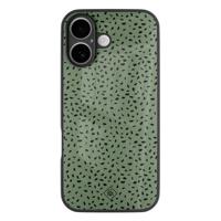 iPhone 16 glazen hardcase - Green confetti - thumbnail
