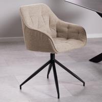 Bendt Draaibare Eetkamerstoel 'Loren' Bouclé, kleur Beige - thumbnail