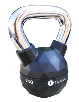 Sveltus Kettlebell Diamond 6 Kg Staal/polyurenthaan Zwart